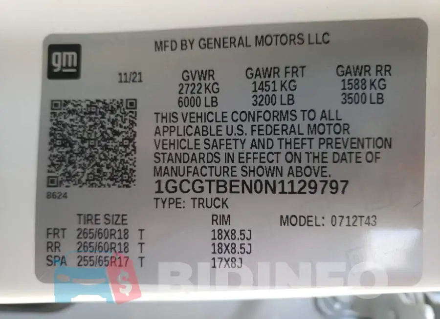 1GCGTBEN0N1129797 Photo# 12