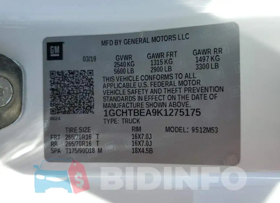 1GCHTBEA9K1275175 Photo# 12