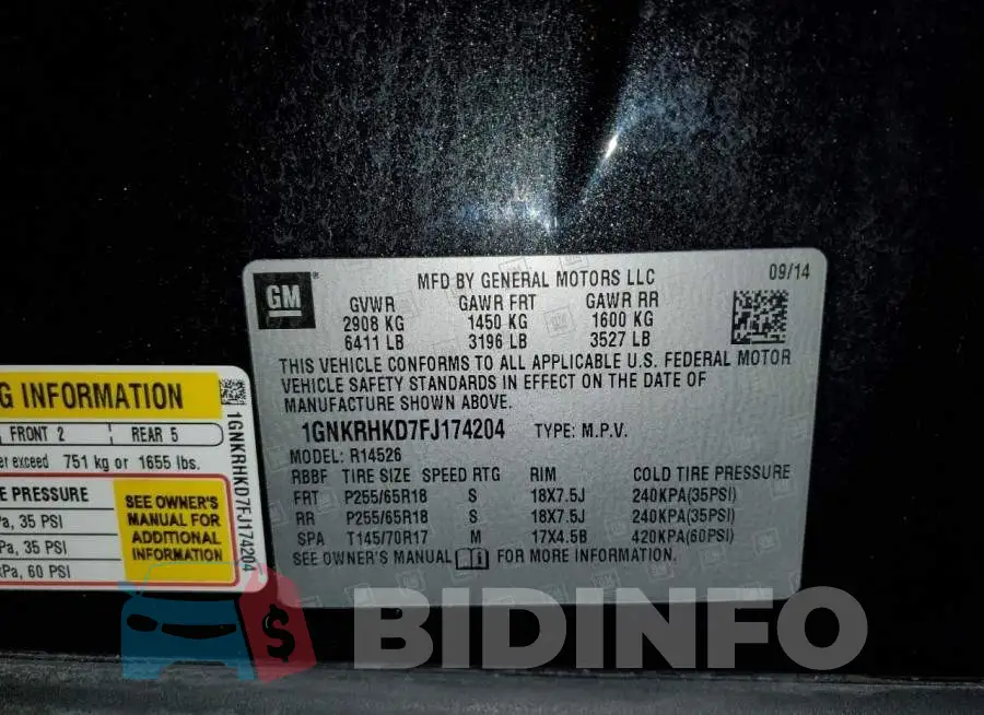 1GNKRHKD7FJ174204 Photo# 13