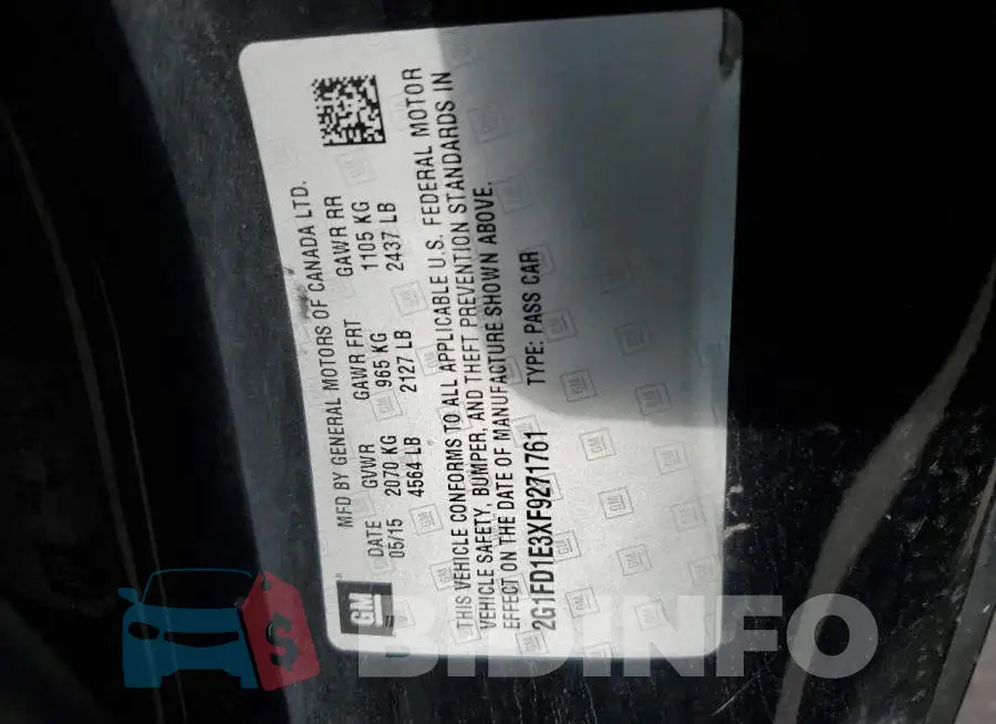 2G1FD1E3XF9271761 Photo# 12