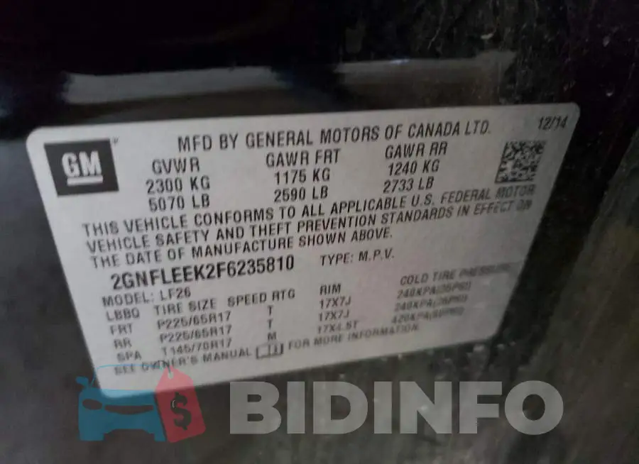 2GNFLEEK2F6235810 Photo# 12