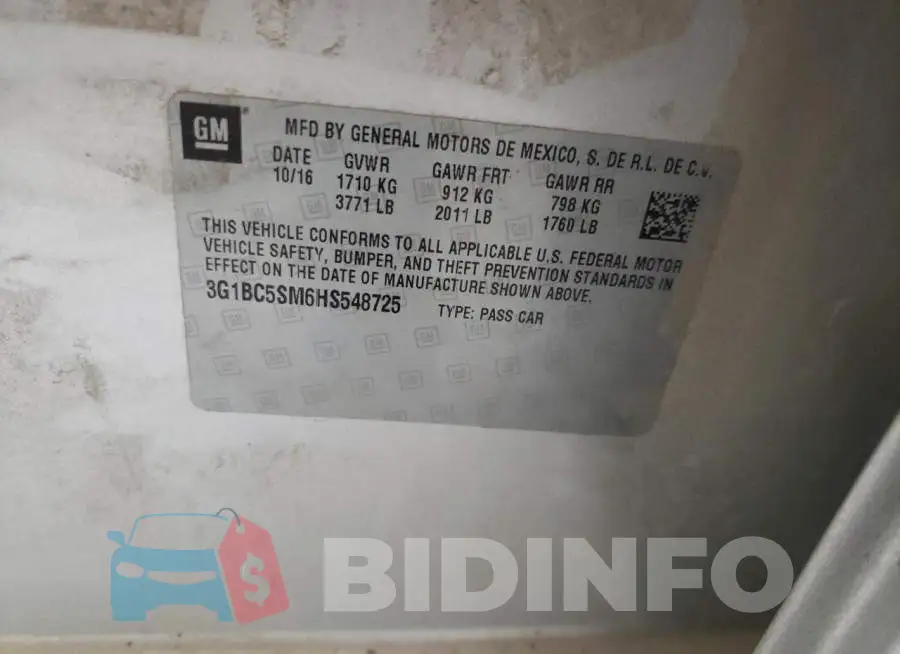 3G1BC5SM6HS548725 Photo# 12