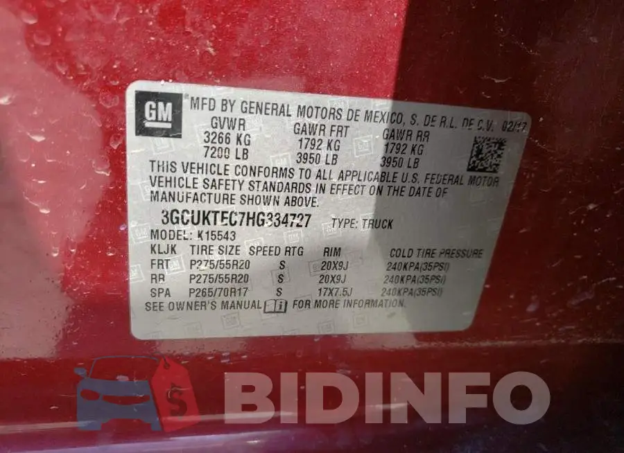3GCUKTEC7HG334727 Photo# 12