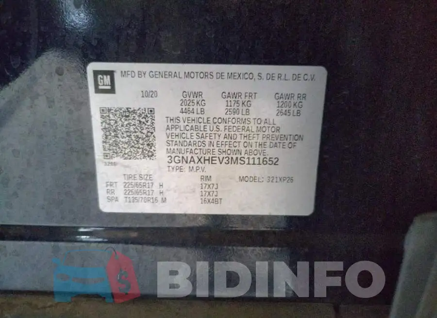 3GNAXHEV3MS111652 Photo# 12