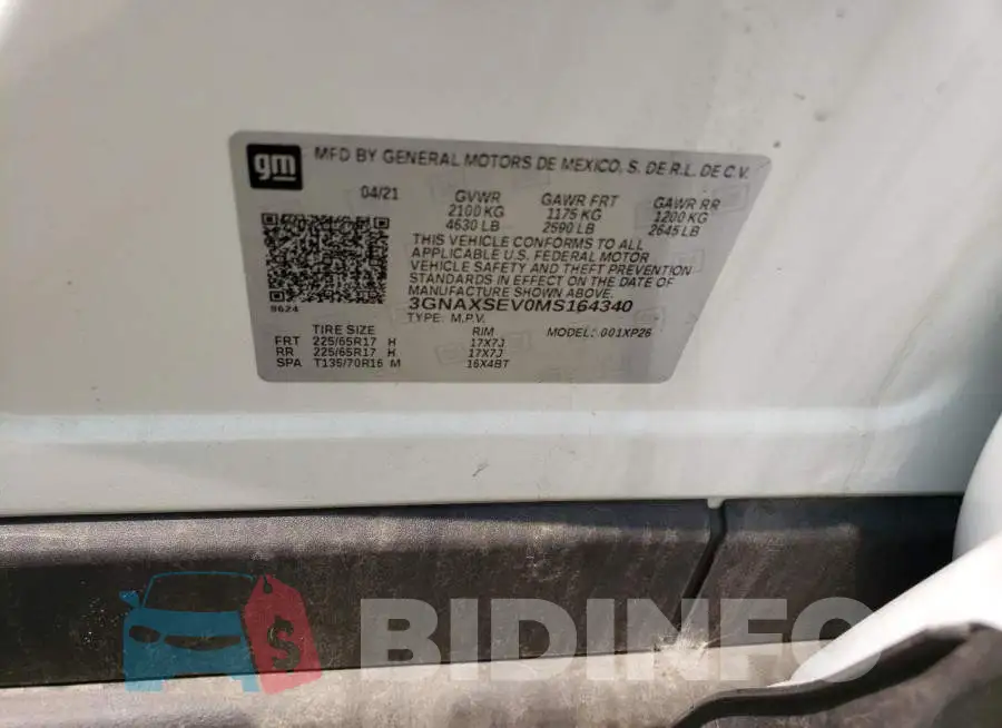 3GNAXSEV0MS164340 Photo# 13
