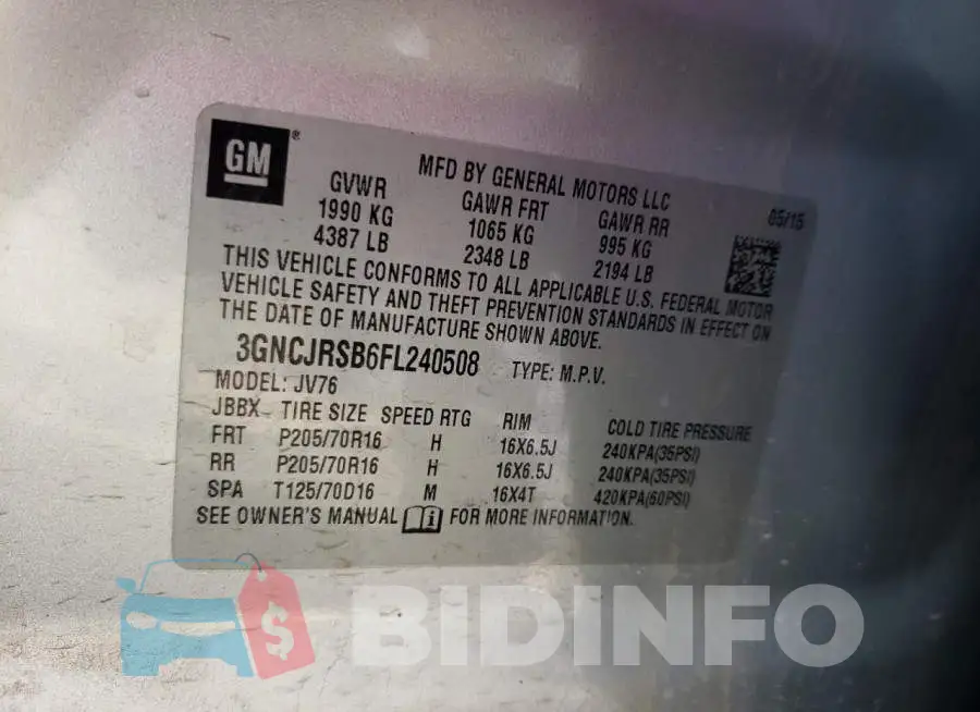 3GNCJRSB6FL240508 Photo# 12