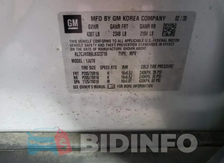 KL7CJNSB6LB323710 Photo# 13