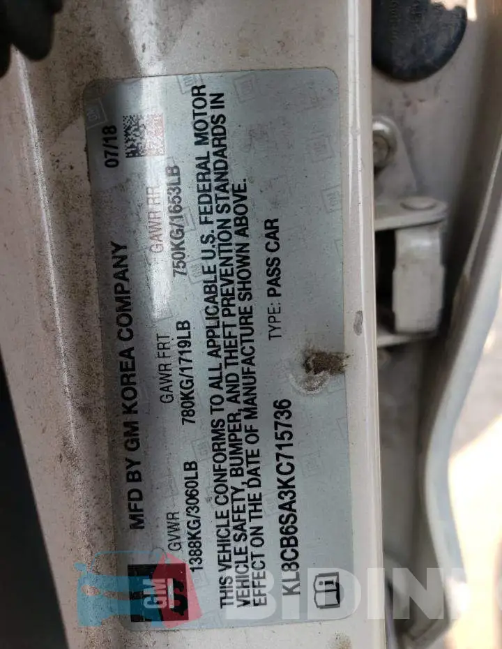 KL8CB6SA3KC715736 Photo# 12