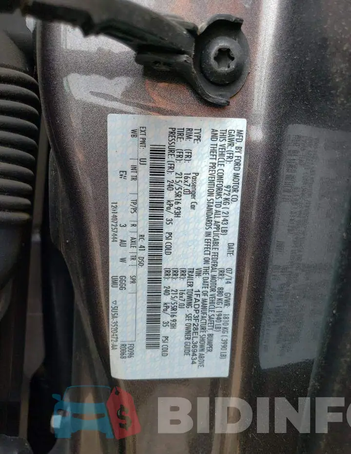 1FADP3F28EL369434 Photo# 13