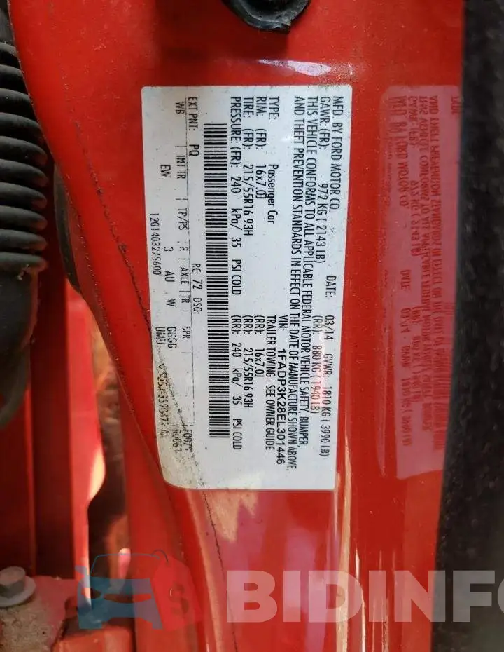1FADP3K28EL301446 Photo# 13