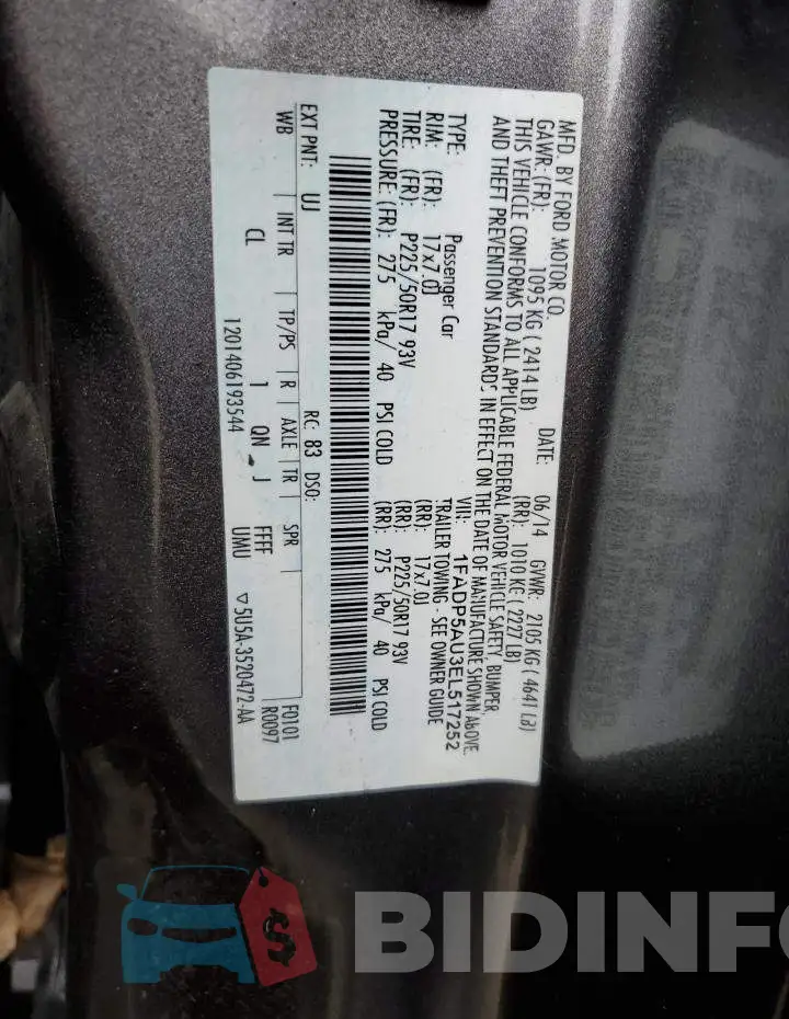 1FADP5AU3EL517252 Photo# 12