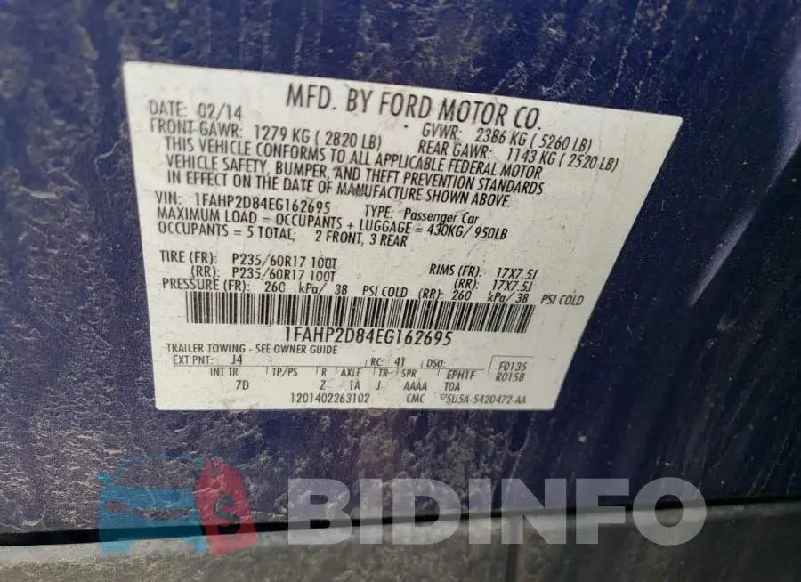 1FAHP2D84EG162695 Photo# 12