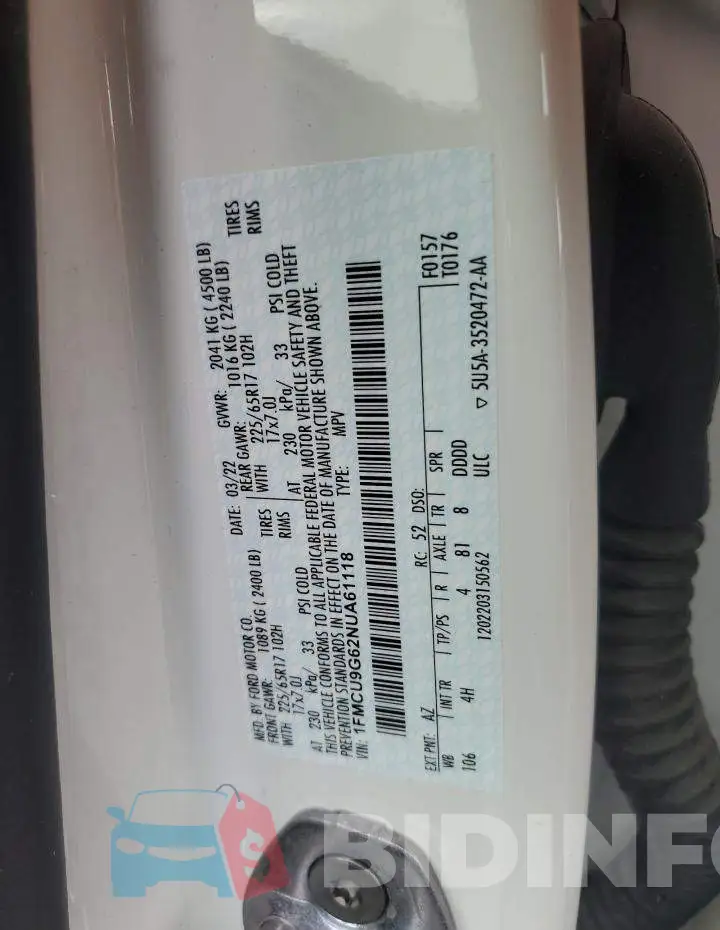 1FMCU9G62NUA61118 Photo# 13