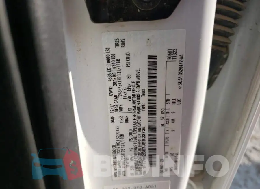 1FT7W2B67JEB22725 Photo# 12