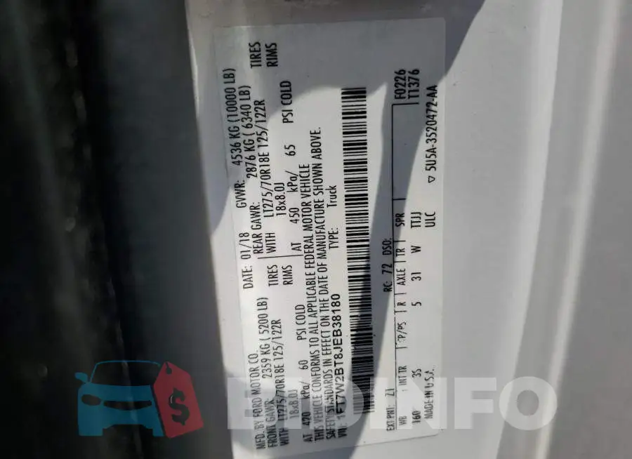 1FT7W2BT8JEB38180 Photo# 13