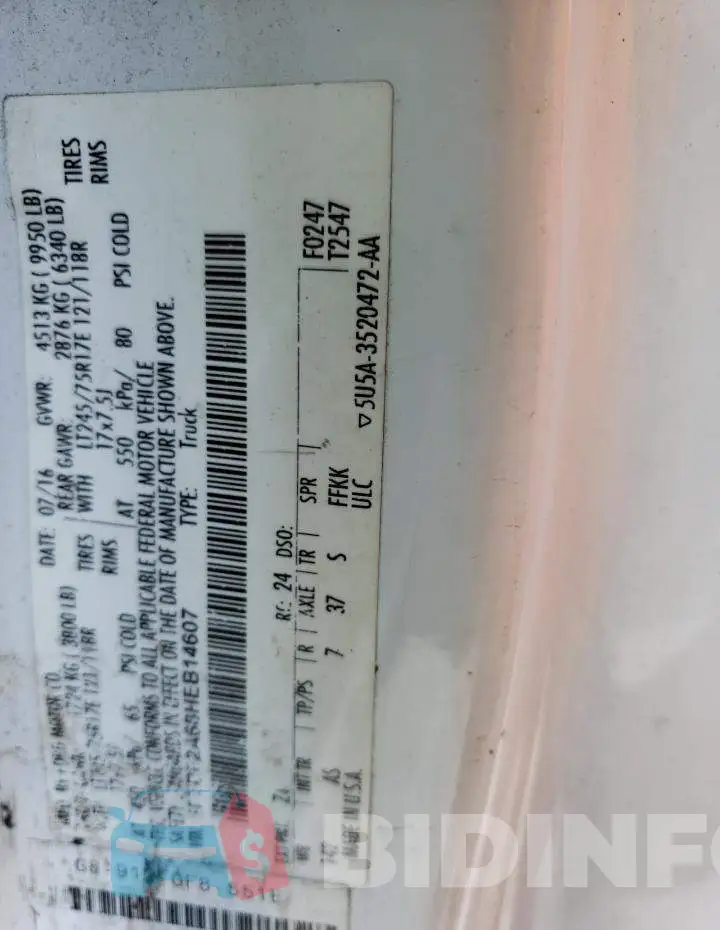 1FTBF2A68HEB14607 Photo# 12