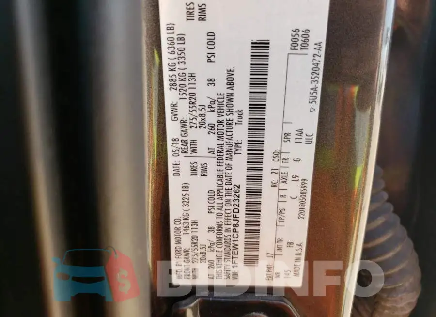 1FTEW1CP8JFD23262 Photo# 12