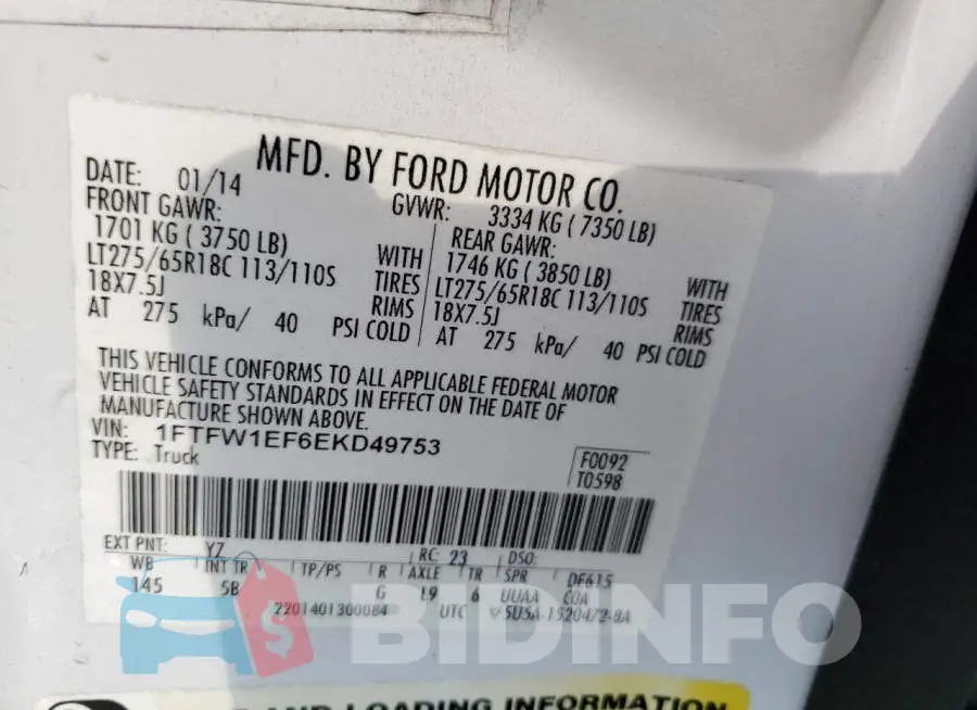 1FTFW1EF6EKD49753 Photo# 12