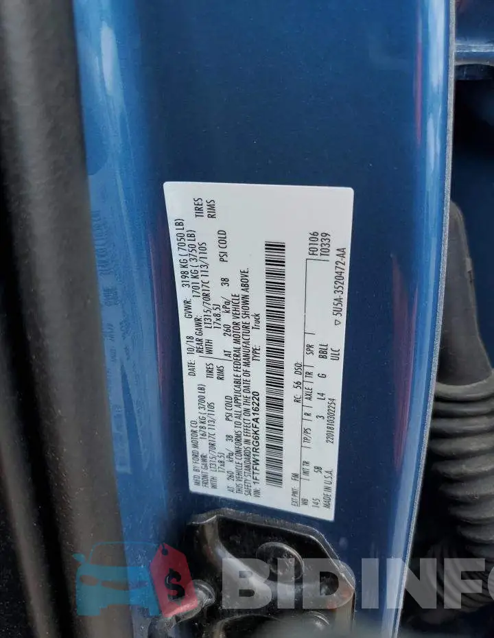 1FTFW1RG6KFA16220 Photo# 13