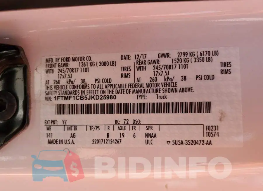 1FTMF1CB5JKD25980 Photo# 12