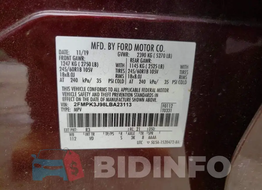 2FMPK3J98LBA23113 Photo# 14