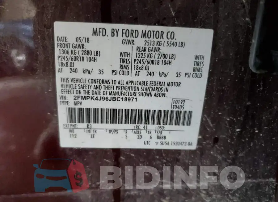 2FMPK4J96JBC18971 Photo# 14