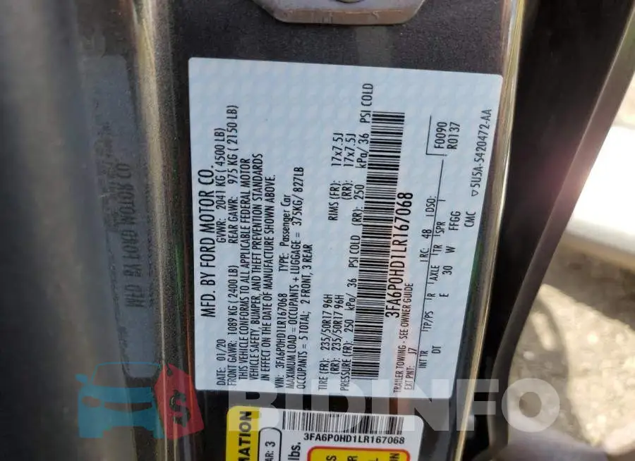 3FA6P0HD1LR167068 Photo# 12