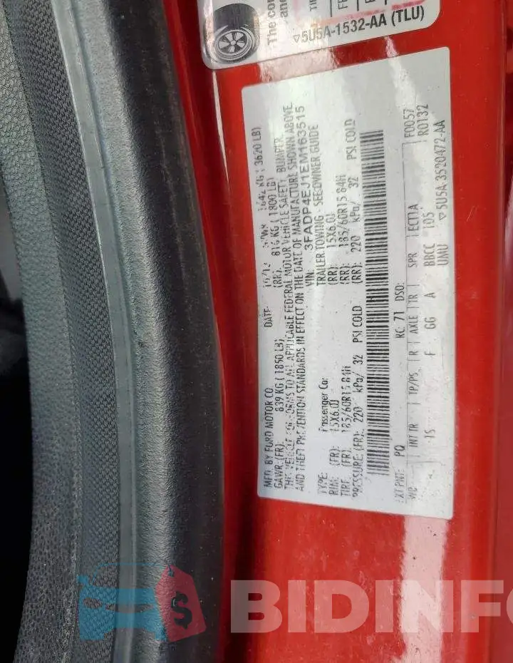 3FADP4EJ1EM163515 Photo# 12