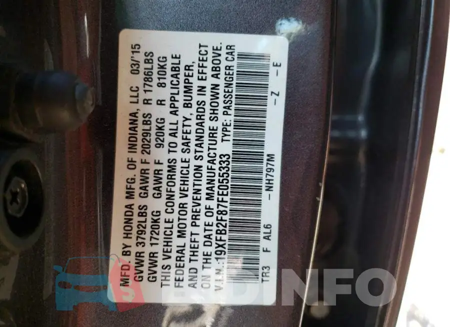 19XFB2F87FE055333 Photo# 12