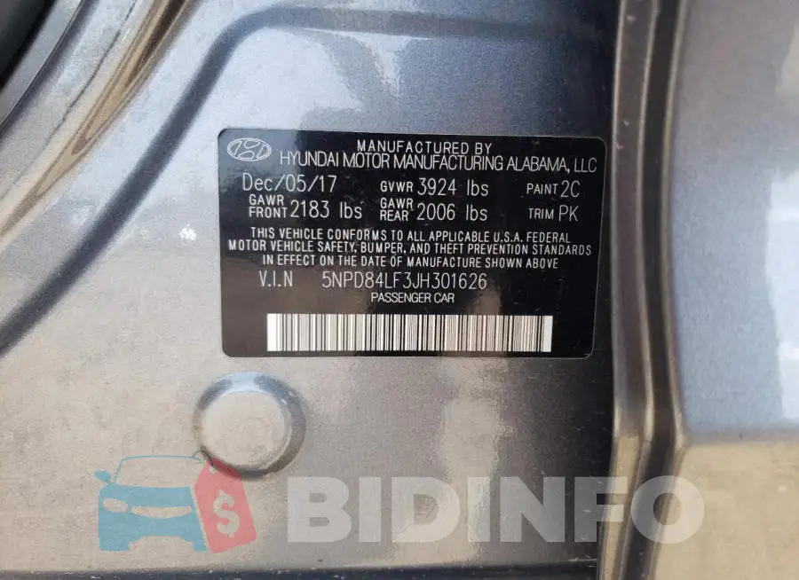 5NPD84LF3JH301626 Photo# 13