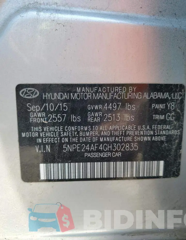 5NPE24AF4GH302835 Photo# 12