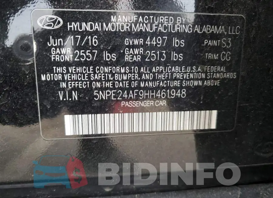 5NPE24AF9HH461948 Photo# 12