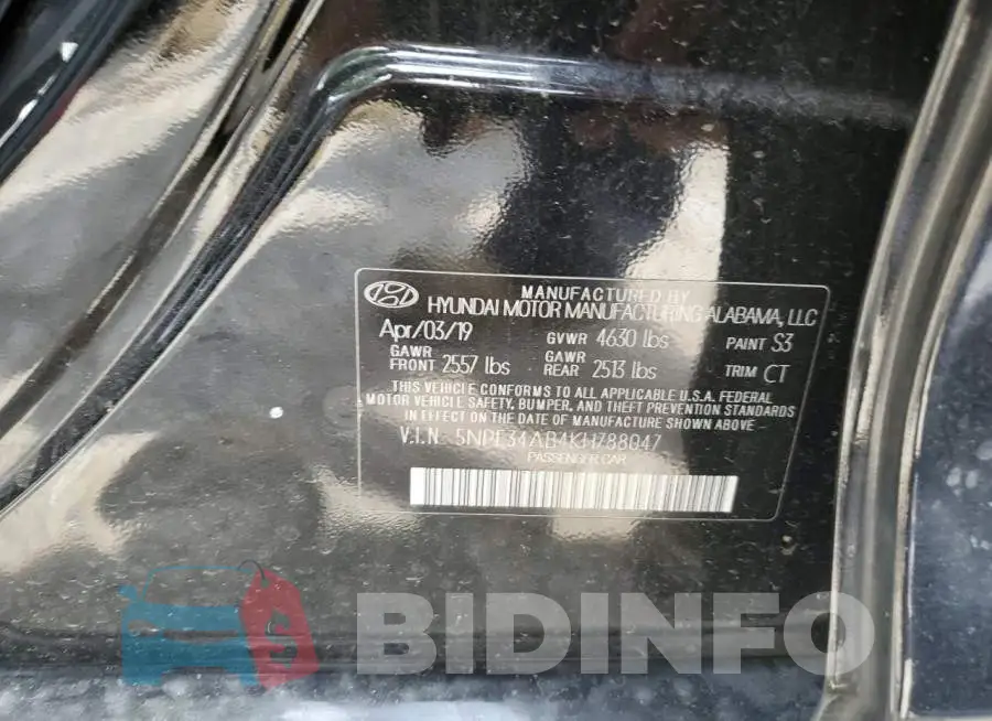 5NPE34AB4KH788047 Photo# 13