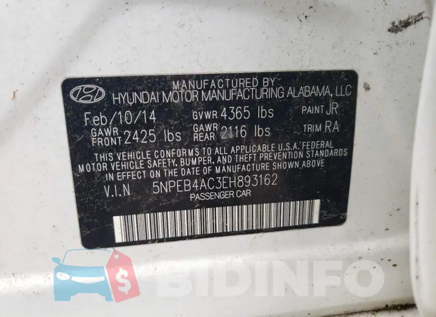 5NPEB4AC3EH893162 Photo# 12