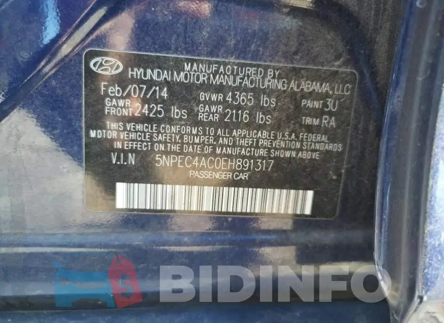 5NPEC4AC0EH891317 Photo# 12