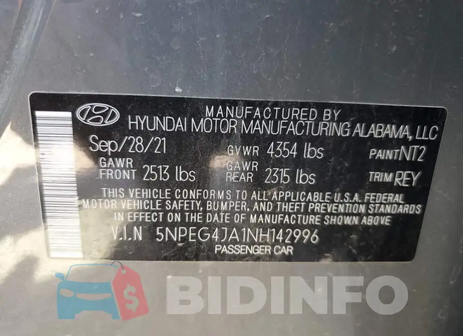 5NPEG4JA1NH142996 Photo# 12
