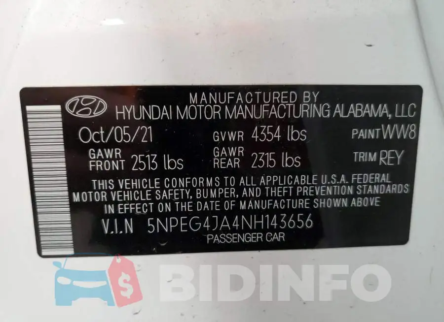 5NPEG4JA4NH143656 Photo# 12
