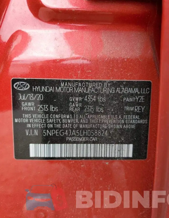 5NPEG4JA5LH058824 Photo# 12