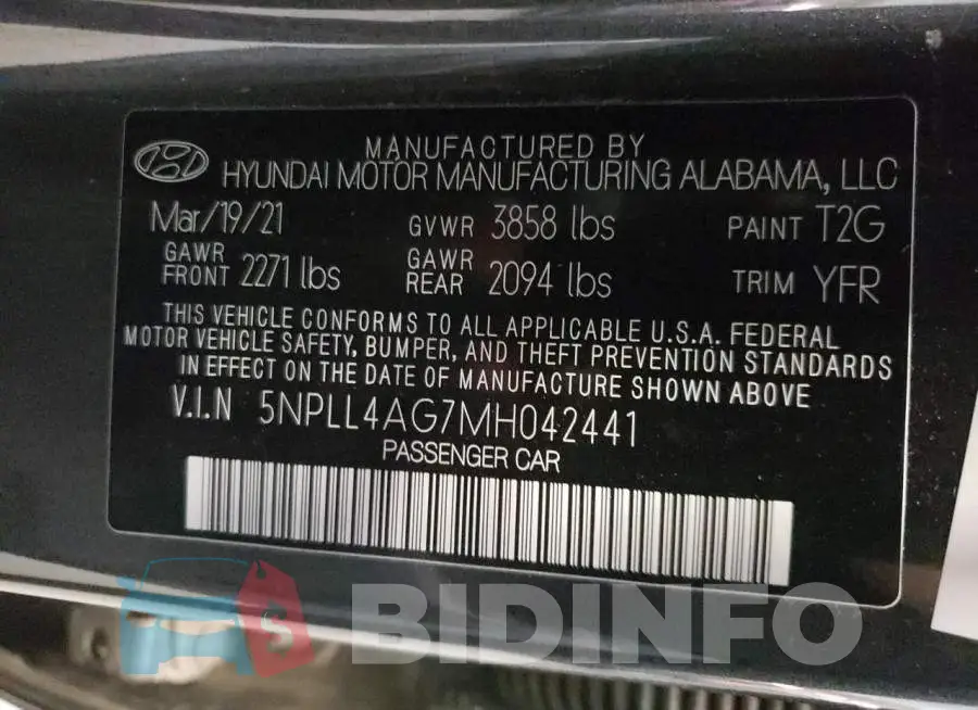 5NPLL4AG7MH042441 Photo# 13