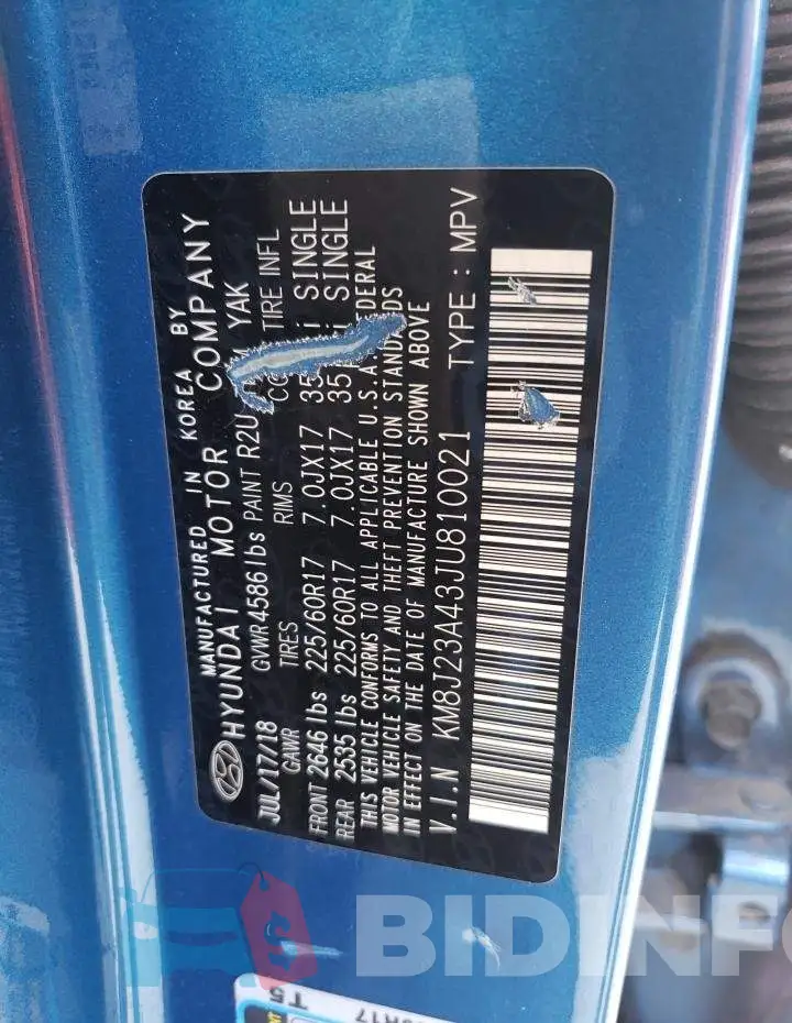KM8J23A43JU810021 Photo# 14