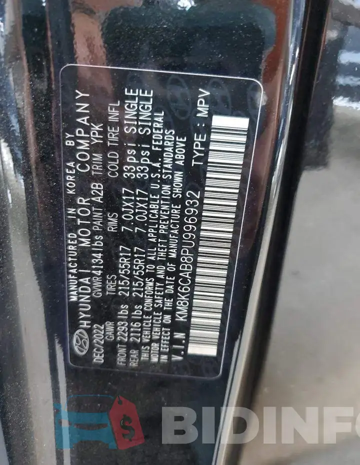 KM8K6CAB8PU996932 Photo# 12