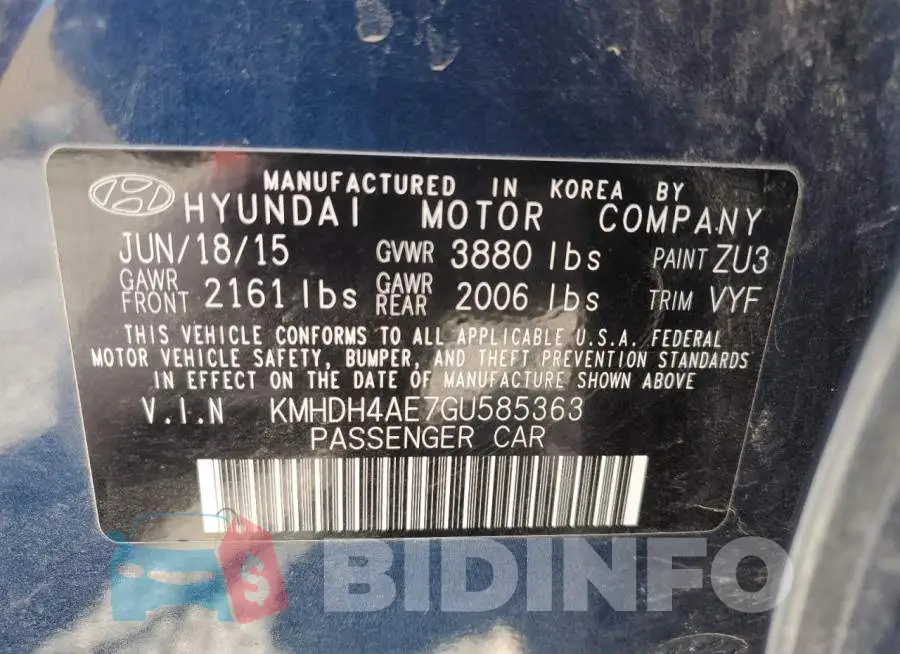 KMHDH4AE7GU585363 Photo# 12