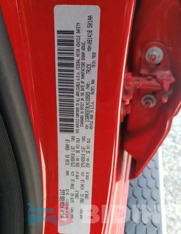 1C6RREBT9LN133503 Photo# 12