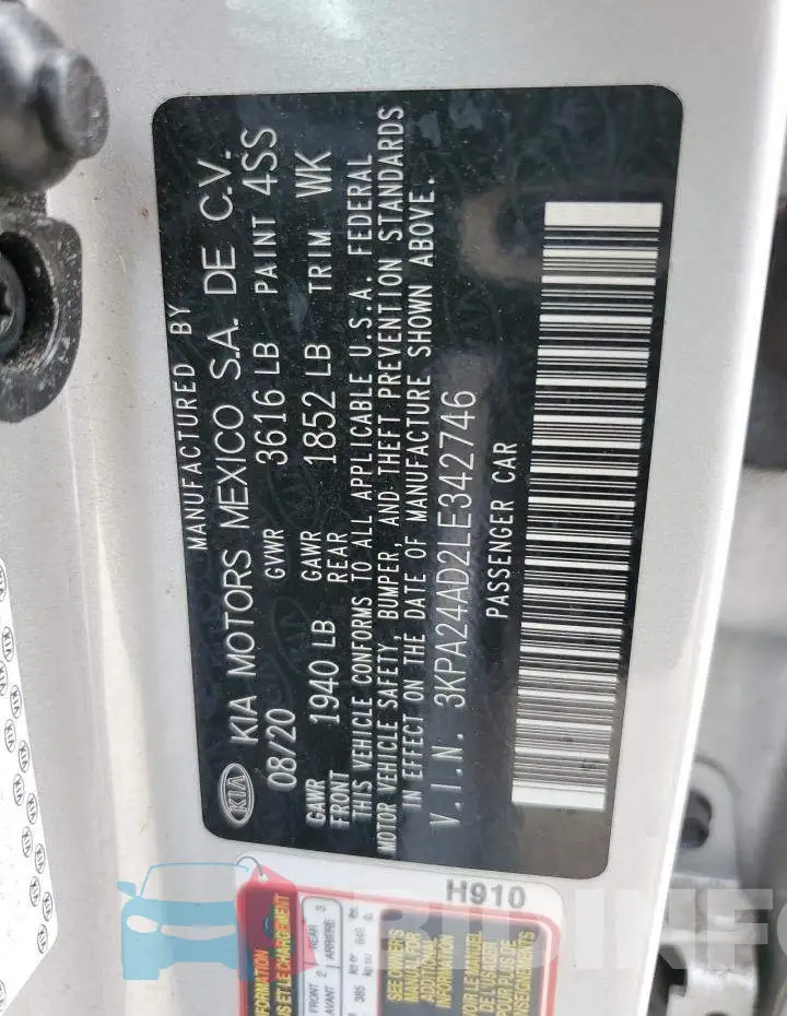 3KPA24AD2LE342746 Photo# 13
