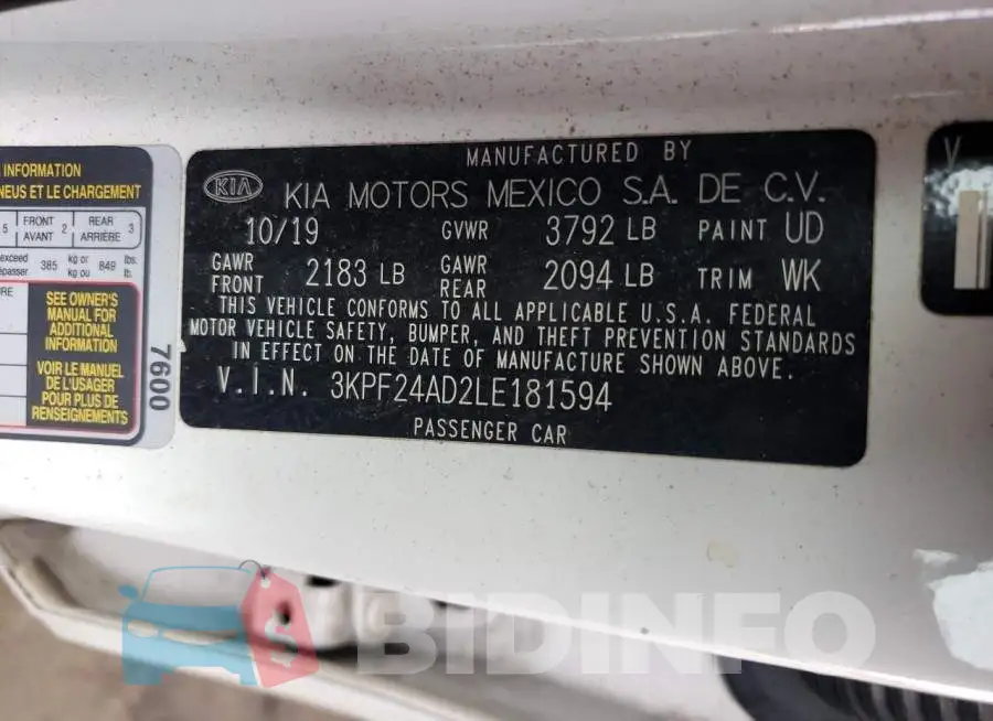 3KPF24AD2LE181594 Photo# 12