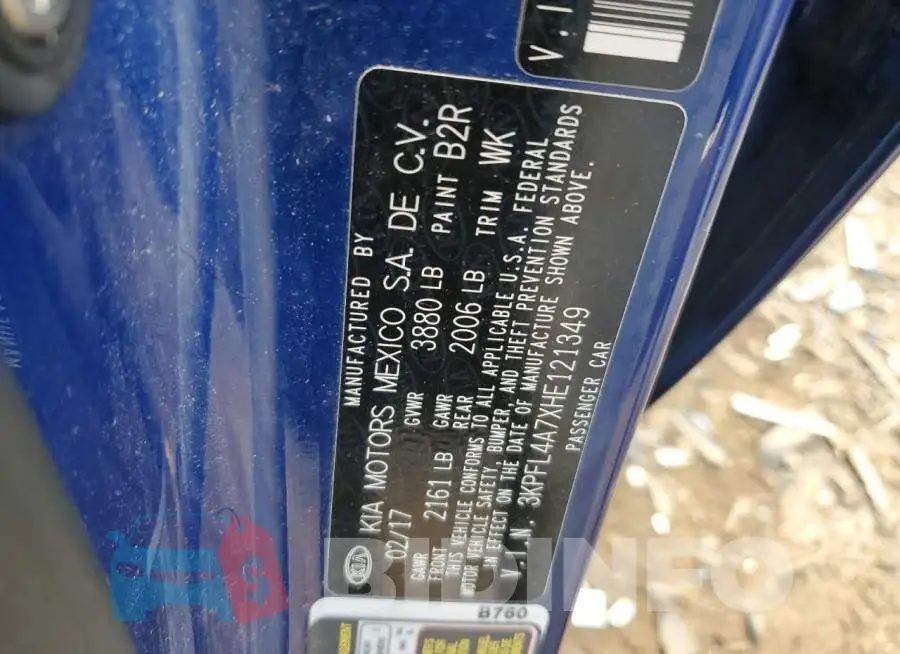 3KPFL4A7XHE121349 Photo# 13