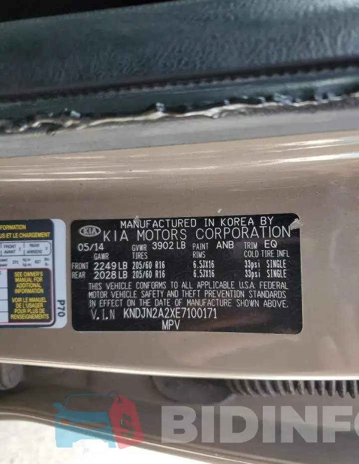 KNDJN2A2XE7100171 Photo# 13
