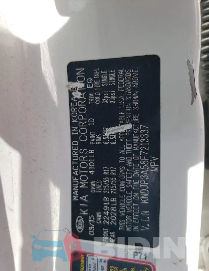 KNDJP3A58F7213337 Photo# 12