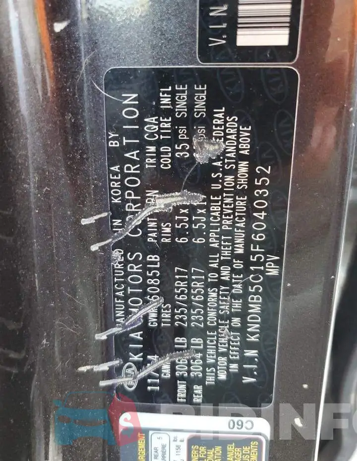 KNDMB5C15F6040352 Photo# 13
