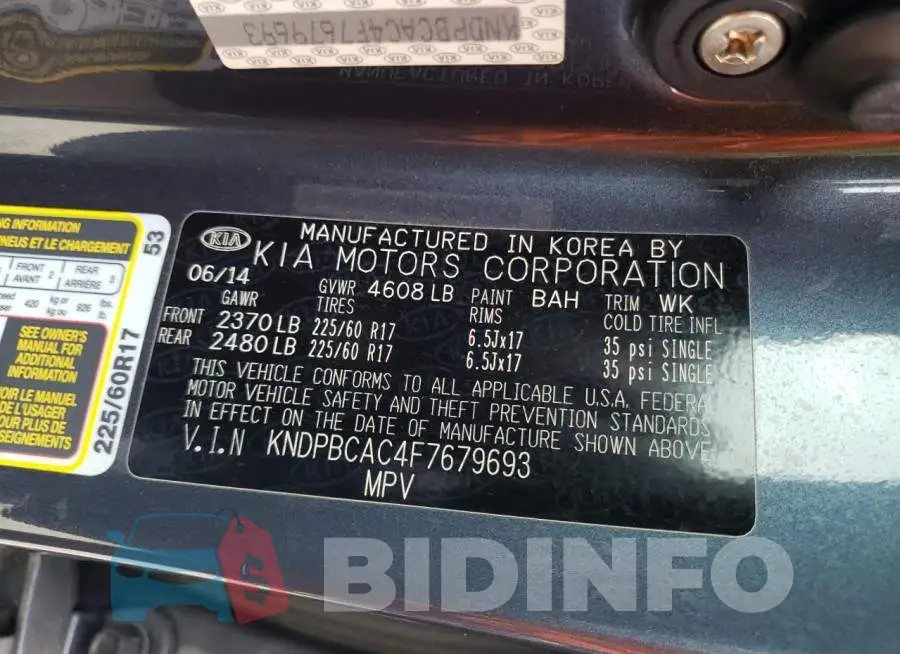 KNDPBCAC4F7679693 Photo# 13